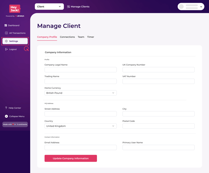 Client Information expanded